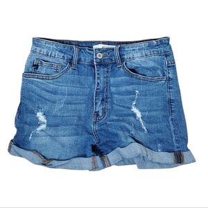 Kancan Distressed Jean Shorts Womens Size 9/28 Denim Blue 119